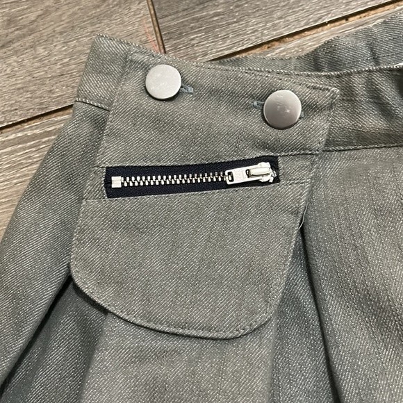 NWT Miss L Ray London Grey Denim Pin-tucked Full Skirt With Pocket - Picture 4 of 5